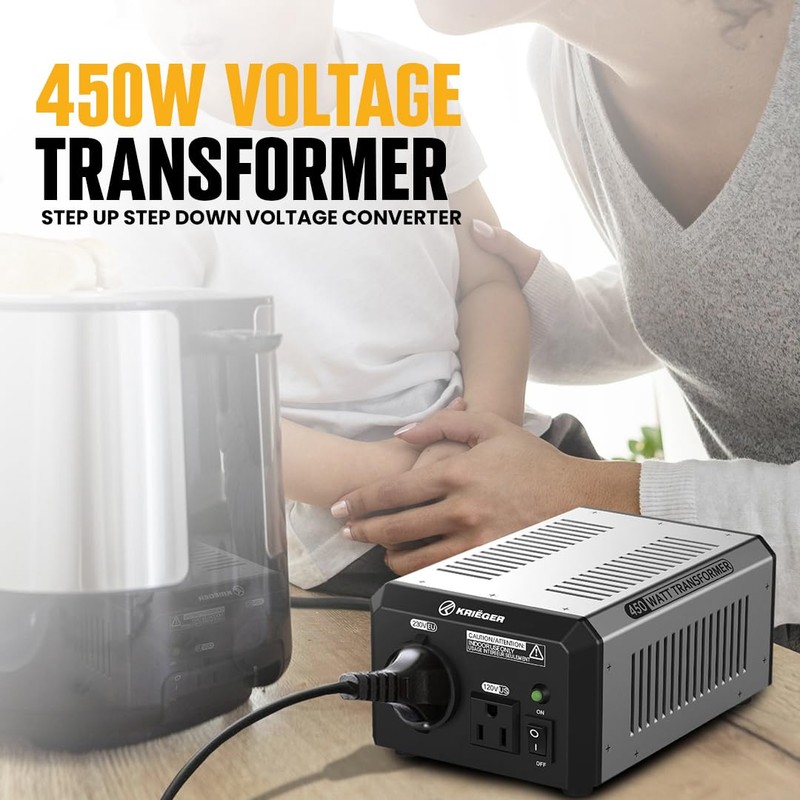 K KRIËGER 450 Watt Voltage Transformer, 110/120V to 220/240V Step