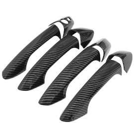 NewYall Pack of 4 Front Rear Left Driver and Right Passenger Side Carbon Fiber ABS Exterior Door Handle Cover Trim for W204 C300 C63 C250