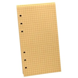 TSUKURIRO Craft B6 Bible Size Organizer, Refill, 6 Holes, Ring, Thick, High Quality, Plain Paper, Customized, Replacement, Loose Leaf Notebook, Memo, 50 Sheet Set (0.2 inch (5 mm) Squared)