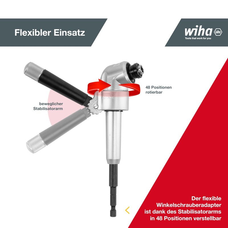 Wiha SB24628 Angled head to 105° 1/4 in x 1/4