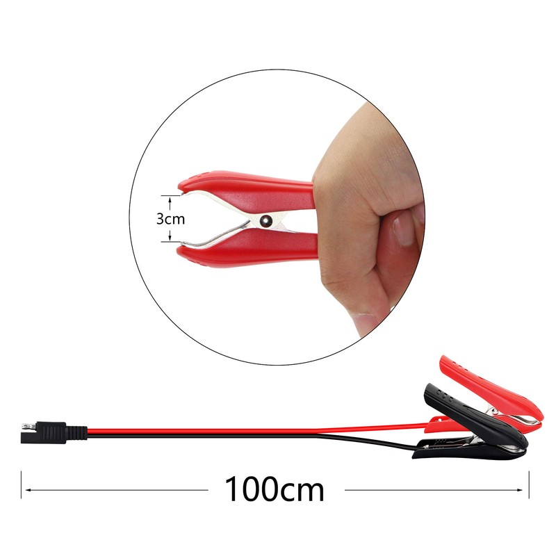 3.2FT 15AWG SAE to Battery Alligator Clip,12V SAE Quick Release
