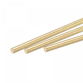 sourcing map Brass Rod, Solid Brass Round Bar 5 mm Diameter 300 mm Length Rotary Bar for RC Model DIY Crafts Pack of 6