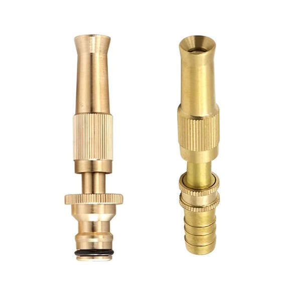 RecDec 2 Pack High Pressure Hose Nozzle Brass Adjustable Twist