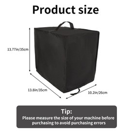 Air Fryer Cover, Appliance Cover Waterproof & Dustproof for 13.8x10.2x13.77 Inch Air Fryers, Air Fryer Covers, Heavy Duty 420D Oxford Fabric Universal Fit (Black)