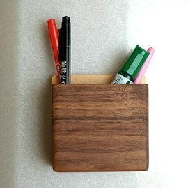 Pen Holder, Pen Stand, Wall Hanging, Wooden, Magnetic Pen Pocket [map4724]