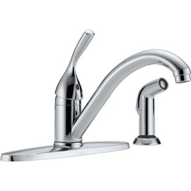 Delta Faucet Classic Single-Handle Kitchen Sink Faucet with Side Sprayer in Matching Finish, Chrome 400-DST