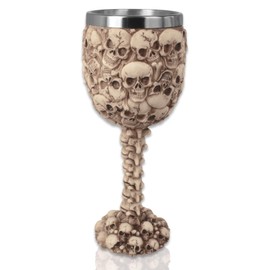 Catacombs Goblet Skull Cup with Spine Handle Decorative Horror Fantasy
