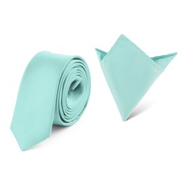 Ladeheid Men's Narrow Tie and Pocket Square Set SP/P (150 cm x 5 cm, 22 cm x 22 cm) -