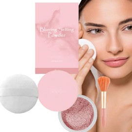 Pink Powder,Pink Powder Setting,Beauty Blurring Powder,Blurring Setting Powder,Waterproof Setting Powder,Beauty Pink Setting Powder, Waterproof, Natural,Powder for All Skin Tones