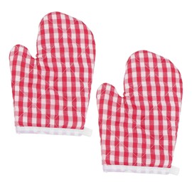 2 Pieces Kids Oven Mitts Heat Resistant BBQ Gloves Soft Oven Gloves for Children Heat Resistant Kitchen Mitts
