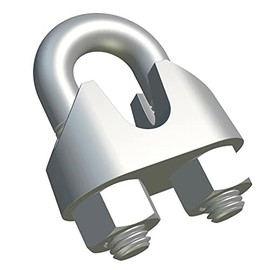 M8 Rope Clamp Wire Rope Clamp Bend Shape Steel Wire Rope Clip Steel Cable Clamp Handle U-Bolt Saddle Galvanised Alloy Steel Attachment for Rigging and Guy Ropes Wires 8 mm DIN741 (Pack of 18)