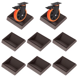 Bed Stopper & Wheel Stopper - Brown Furniture Stopper Furniture Caster Cups to Fits fit All Wheels of Sofas,Chairs,Beds- Solid Silicone Furniture Cups to Prevents Scratches（8 Pack）