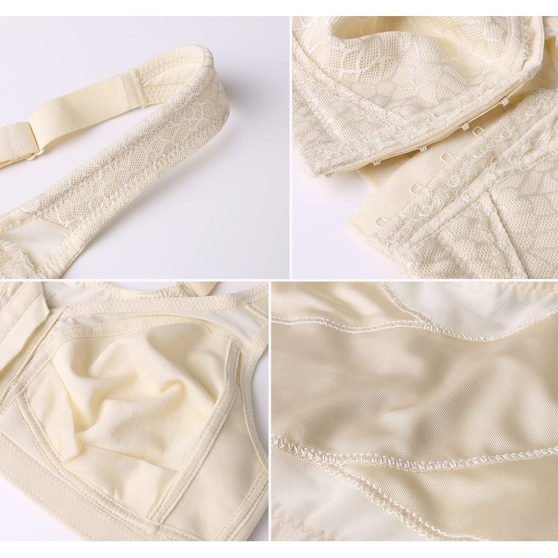 DotVol Front Closure Posture Bra Back Support Full Coverage Wirefree