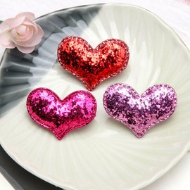 LIFKOME 12pcs Glitter Heart Hair Clips for Girls Decorative Heart Shaped Duckbilled Hair Accessories Safe Comfortable for Parties Special Occasions