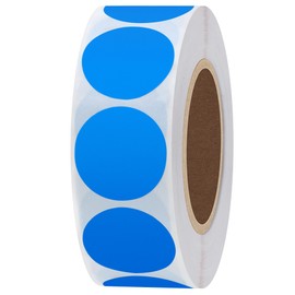 Hybsk Color Label Stickers Round Seals 1000 Piece Labels Round 1 inch (25 mm) 8 Colors for Labels Document Bag Office Supplies Office Label Sticker Round (Blue)
