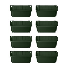 Maxona Vertical Garden Planter - 8 Pack, 13 inch Wall Mounted Planter for Patio Outdoor Decor, Home Green Plastic Pot Balcony Planter, Plant Vegetable Fruit Herb Hanging Pocket Holder Flowerpot