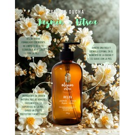 OLEUM VITAE Gel de Ducha con Aceite Esencial de Litsea. Altamente hidratante. Con Extractos de Caléndula, Aloe Vera y Manzanilla. 250gr