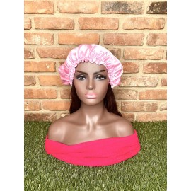 HEAD Women Pink Handmade Satin Hair Head Bonnet