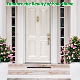 GarveeLife 30" Tall Planters Set of 2, Rattan Outdoor＆Indoor Planter Pots, High Front Porch Planter Pots with Drainage Holes＆Water Level Monitor＆Inner Bucket, Automatic Watering, White