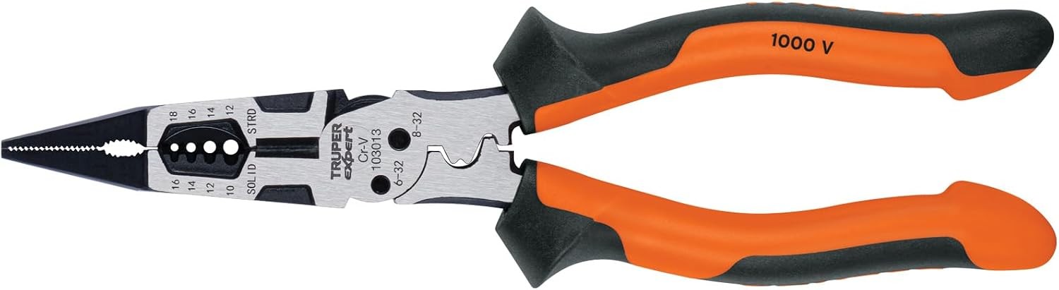 Truper expert PMU-8PX, Pinza multiuso 8 punta larga mango comfort grip