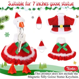 Abbylike 2 Sets 7 Inch Magnetic Desk Goose Outfits, Mr. Mrs. Claus