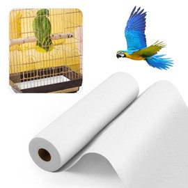 Drydiet 100 ft x 22 Inch Bird Cage Liner Disposable Cages Cushion Pad Mat Precut Absorbent Bird Cage Paper Large Parakeet Cage Liners Accessories for Pet Animal Bird Parrot (White)