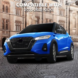 G-PLUS Front Bumper Upper Grille Compatible with Nissan Kicks 2020 2021 2022 2023 623105R05A Black Grill