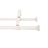 eTeckram 5/8" Double Curtain Rod with Nerveux Finials,Weathered White,48‘’-84‘’