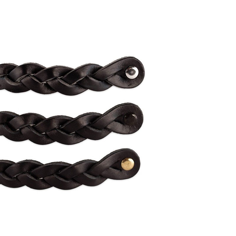 Brute Strength - Leather Drawer Pulls - Braided - Black