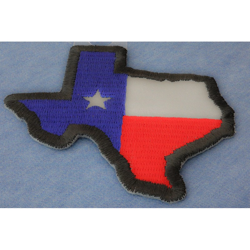 Ivamis Reflective Texas Map Flag Patch- 3x3 inch - P6638