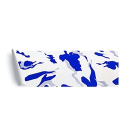 Way2Buy Vinyl Blue White Gray High Gloss Camouflage Car Vinyl Film Wrap CAMO Auto Sticker with Free Tool Kit (Sample 3IN x 5IN)