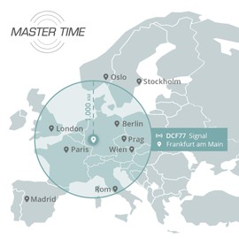 Master Time sprechender Funk Wecker DCF77 mit Alarm, Touch LED-Hintergrundbeleuchtung, Sprachausgabe mit Uhrzeit, Datum, inkl. Batterien