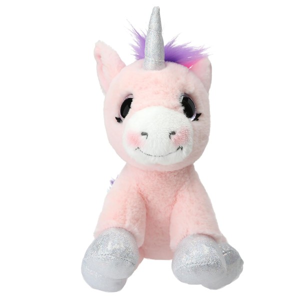 Depesche 12278 Ylvi Cuddly Toy Unicorn in Pink with Rainbow