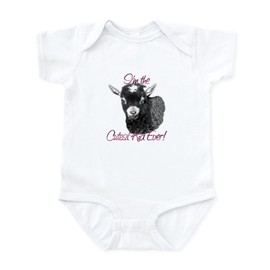 CafePress Goat Cutest Kid Ever Infant Bodysuit Cute Infant Bodysuit Baby Romper Cloud White