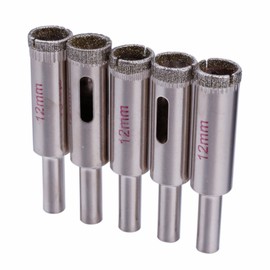 JINGLING 12mm Tile Hole Saw Diamond Drill Bits Masonry Tools for Stone Glass Pack of 5Pcs