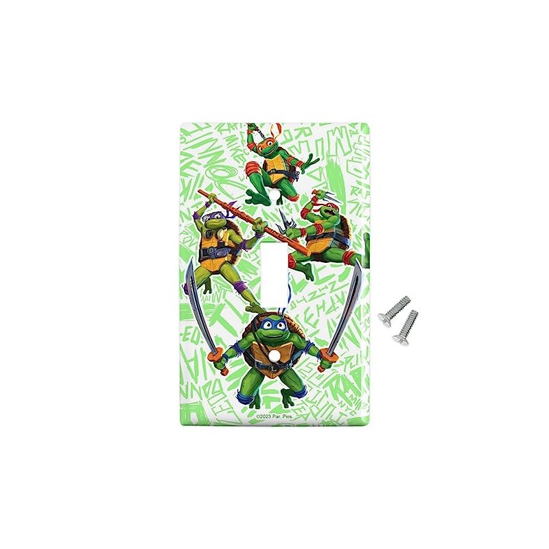 TMNT Mutant Mayhem Group Shot Plastic Wall Decor Toggle Light