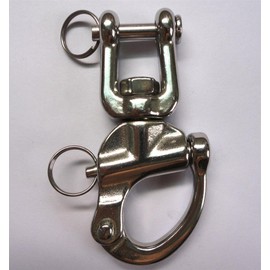Jaw Swivel Eye Shackle Marine Grade Stainless Steel 316,Silver Tone 5" -1 Pack