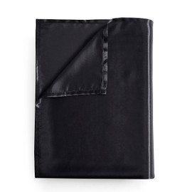 Counfeisly Satin Twin Flat Sheet, Luxury and Silky Soft Bed Top Sheet Only, Black