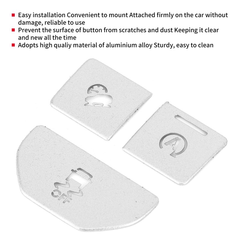 3pcs Central Control Button Sticker Aluminum Alloy Fit for Land