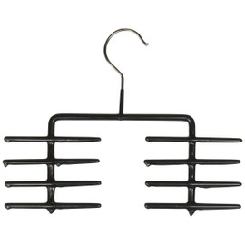 Mawa by Reston Lloyd Non-Slip Space Saving Butler Tie Hanger, Style KR, Set of 2, Black