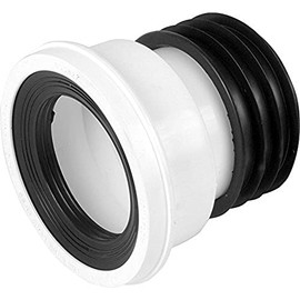 Merriway BH04133 Easy-Fit Standard WC Pan Connector Straight Outlet, 100 mm (4 inch) - White