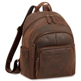 STILORD 'Bea' Leather Backpack Women's Genuine Leather Elegant – Elegant Daypack Women Medium Size – Spacious Vintage City Backpack Women – Backpack Daypack Made of Genuine Leather, Maraska - Brown