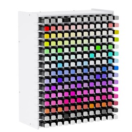 Art Marker Storage Rack for 180 Markers, Craft Art Supply Storage Organizer Rack with Dividers, Desktop Watercolour Brushes Pens Color Pencils Stationary Organizer Holder for Home & Office (180 Holes)