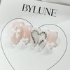 Heart Chain Handmade Nail Tips - Short Square / 하트체인
