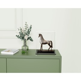 HOPEME Display Case 7x7x7 Inch, Acrylic Display Box for Collectibles, Dustproof Acrylic Display Case with Lid and Matt Black Base for Models and Action Figures