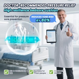 Inflatable Seat Cushions for Pressure Relief, 18x18inch Wheelchair Air Cushion for Bed Sore, Comfortable Waffle Pads for Long Sitting, Office Chairs, Car Seats, Wheelchair Cushions, with 1 Air Pumps