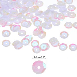 MECCANIXITY Loose Sequins Iridescent Sequins 2400Pcs Cup Sequins Embroidery Sequins for Jewelry Making Crafts Sewing,White