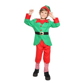 Kids' Christmas Elf Costume Little Helper Santa Claus Party Cosplay-Elf-M