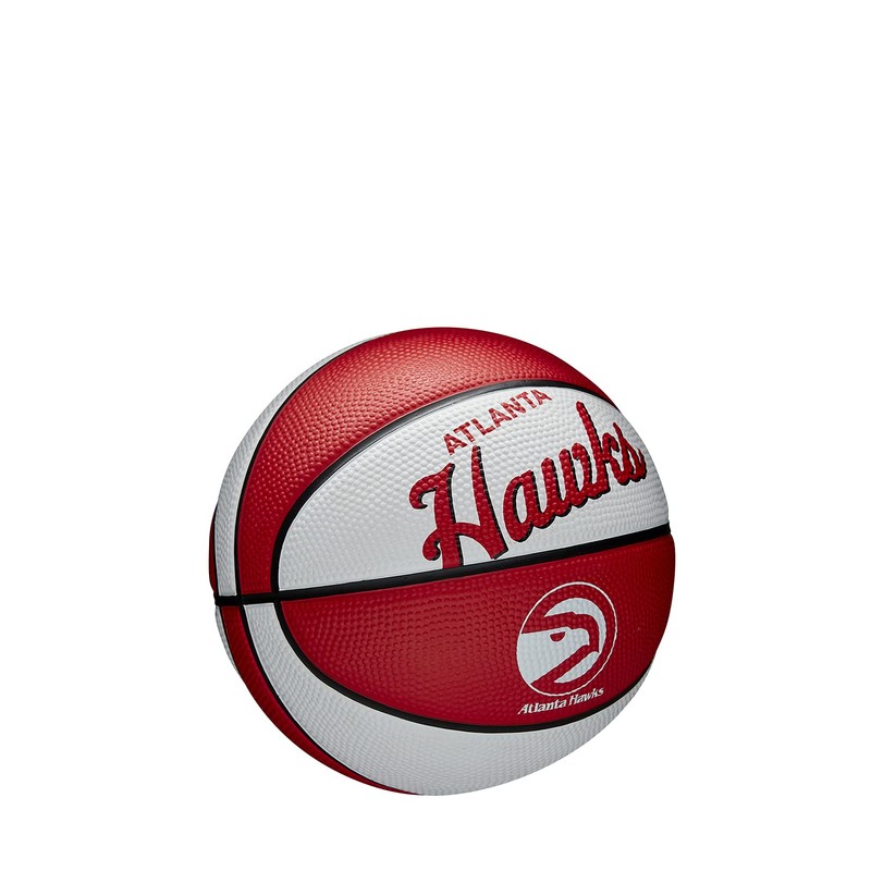 Wilson Mini-Basketball, Team Retro Model, ATLANTA HAWKS, Outdoor, Rubber, Size: