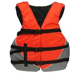 MW Adult Universal Life Vest, USCG Approved Type III Life Jacket for Adults, Great for Boating, Fishing, Tubing, & Other Water Sports. (RED, Oversize 2XL-5XL)